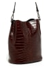 maison héritage PARIS Leder-Umhängetasche "Bruna" in Dunkelbraun - (B)23 x (H)26,5 x (T)16 cm