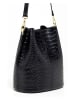 maison héritage PARIS Leren schoudertas "Bruna" zwart - (B)23 x (H)26,5 x (D)16 cm