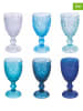 Villa d´Este 6er-Set: Gläser "Pantelleria" in Transparent/ Hellblau/ Blau - 280 ml