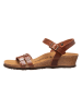 Papillio Leder-Keilsandaletten "Lana" in Braun - Weite S