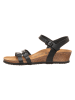 Papillio Leder-Keilsandaletten "Lana" in Schwarz - Weite S
