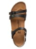 Papillio Leder-Keilsandaletten "Lana" in Schwarz - Weite S