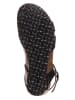 Papillio Skórzane sandały "Lola" w kolorze czarnym na koturnie