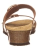 Papillio Skórzane klapki "Tessa" w kolorze brązowym na koturnie