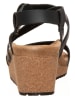 Papillio Leder-Keilsandaletten "Sibyl Ring-Buckle" in Schwarz - Weite S