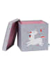 STORE IT Aufbewahrungshocker "Einhorn" in Grau - (B)35 x (H)35 x (T)35 cm