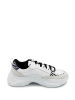 TOMMY JEANS Skórzane sneakersy w kolorze biało-jasnoszarym ze wzorem