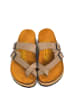 Moosefield Leren teenslippers beige