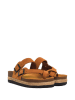 Moosefield Leren teenslippers lichtbruin