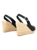 CLKA Skórzane sandały w kolorze czarnym na koturnie