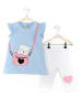 Denokids 2-delige outfit "Kitty in Bag" lichtblauw/wit