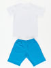 Denokids 2tlg. Outfit "Shark Island" in Weiß/ Hellblau