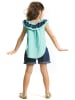 Denokids 2-delige outfit turquoise/donkerblauw