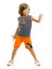 Denokids 2-delige outfit "Anchor" grijs/oranje