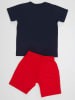 Denokids 2-delige outfit "Fireman Croco" donkerblauw/rood