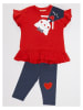 Denokids 2-delige outfit "Kitty" rood/donkerblauw