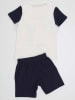 Denokids 2-delige outfit "Seagull" wit/donkerblauw