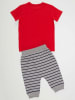 Denokids 2-delige outfit "Hi Skater" rood/grijs