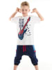 Denokids 2-delige outfit "Rok Soul" crème/donkerblauw