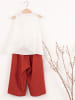 Denokids 2-delige outfit crème/terracotta