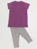 Denokids 2-delige outfit "Leopard" paars/grijs