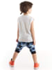 Denokids 2-delige outfit "Guitarist Shark" wit/blauw