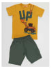 Denokids 2-delige outfit "Up" geel/kaki