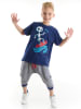 Denokids 2-delige outfit "Surfing Waves" donkerblauw/grijs