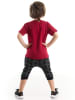 Denokids 2-delige outfit "Pirate Rules" rood/antraciet