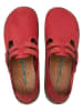 Comfortfusse Leren instappers rood