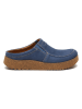 Comfortfusse Leder-Clogs in Dunkelblau