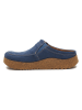 Comfortfusse Leder-Clogs in Dunkelblau