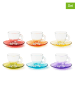 Trendy Kitchen by EXCÉLSA 6-delige set: espressokoppen "Istanbul" meerkleurig/transparant - 90 ml