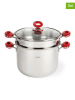 Trendy Kitchen by EXCÉLSA 3tlg. Edelstahl-Dampftopf-Set "Color up" - 6 l