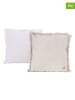 Boltze 2-delige set: kussens "Lenea" beige/wit - (L)45 x (B)45 cm
