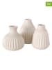 Boltze 3er-Set: Vasen "Esko" in Creme - (H)12 cm