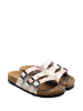 Calceo Pantoletten in Creme/ Bunt