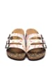 Calceo Pantoletten in Creme/ Bunt