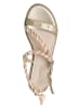 Patrizia Pepe Skórzane sandały w kolorze złoto-srebrnym