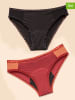 FreeU 2-delige set: menstruatieslips zwart/rood