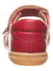 Kmins Leren ballerina's met bandje rood