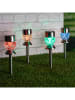 Garden Hero 4er-Set: LED-Solar-Gartenstecker in Silber - (H)36 x Ø 7 cm