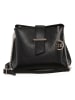 Mia Tomazzi Leder-Umhängetasche "Cipria" in Schwarz - (B)21 x (H)17 x (T)10 cm