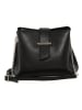 Mia Tomazzi Leder-Umhängetasche "Cipria" in Schwarz - (B)21 x (H)17 x (T)10 cm