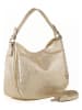 Mia Tomazzi Leder-Schultertasche "Molise" in Gold - (B)30 x (H)20 x (T)8 cm