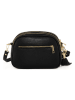 Mia Tomazzi Leren schoudertas "Gradisca" zwart - (B)22,5 x (H)16 x (D)7 cm