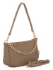 Mia Tomazzi Leren schoudertas lichtbruin - (B)29 x (H)17 x (D)6 cm