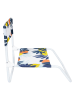 Garden Spirit Krzesło składane "Rio" w kolorze białym ze wzorem - 52 x 47 x 44 cm