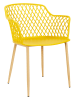Garden Spirit Krzesła ogrodowe (4 szt.) "Malaga" w kolorze żółtym - 62 x 80 x 54 cm