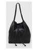 Victor & Hugo Paris Leder-Schultertasche "Luna" in Schwarz - (B)31 x (H)35 x (T)16 cm